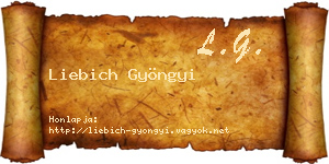 Liebich Gyöngyi névjegykártya
